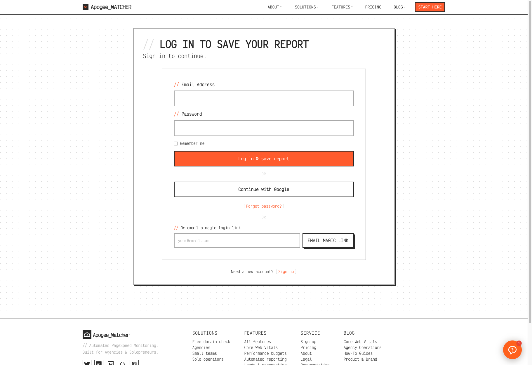 Save-report login